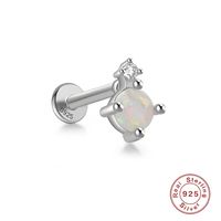 Fashion Square Water Droplets Paw Print Silver Inlay Zircon Ear Studs 1 Piece sku image 9