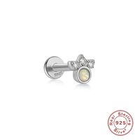 1 Pièce Style Simple Géométrique Argent Sterling Placage Incruster Opale Boucles D'oreilles sku image 16