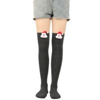 Women's Christmas Stripe Solid Color Polyester Over The Knee Socks sku image 7