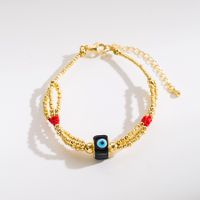 Fashion Devil's Eye Copper 18k Gold Plated Artificial Pearls Bracelets In Bulk main image 8