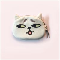 Women's Cat Plush Zipper Coin Purses sku image 1