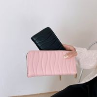 Women's Stripe Solid Color Pu Leather Zipper Wallets main image 1