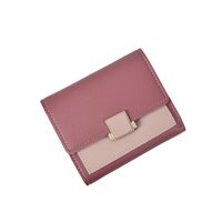 Women's Color Block Pu Leather Zipper Buckle Wallets sku image 3