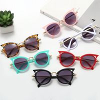 Retro Solid Color Resin Round Frame Full Frame Kids Sunglasses main image 1