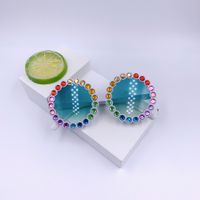 Mode Einfarbig Ac Runder Rahmen Diamant Vollbild Kinder Sonnenbrille sku image 7