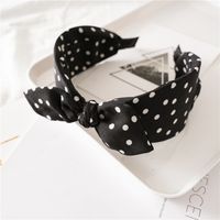 Fashion Polka Dots Bow Knot Cloth Printing Hair Band 1 Piece sku image 4