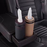 Car Tissue Box Armrest Box Leather Car Paper Tray Cover Multifunctional Seat Car Tissue Box Storage Bag And Storage Box main image 2