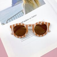 Retro Stripe Ac Oval Frame Full Frame Kids Sunglasses sku image 2