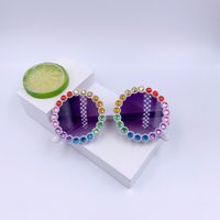 Mode Einfarbig Ac Runder Rahmen Diamant Vollbild Kinder Sonnenbrille sku image 5