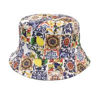 Unisex Fashion Geometric Printing Flat Eaves Bucket Hat sku image 32