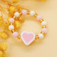 1 Piece Simple Style Heart Shape Beaded Soft Clay Patchwork Unisex Rings main image 5