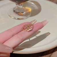 Einfacher Stil Herzform Kupfer Überzug Künstliche Perlen Offener Ring 1 Stück main image 5