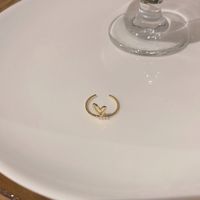Einfacher Stil Herzform Kupfer Überzug Künstliche Perlen Offener Ring 1 Stück main image 4