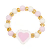 1 Piece Simple Style Heart Shape Beaded Soft Clay Patchwork Unisex Rings main image 3