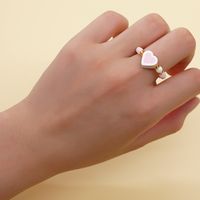 1 Piece Simple Style Heart Shape Beaded Soft Clay Patchwork Unisex Rings main image 1