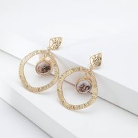 Fashion Circle Copper Drop Earrings 1 Pair main image 5