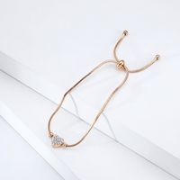 Simple Style Heart Shape Copper Inlay Zircon Bracelets 1 Piece main image 4