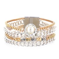 1 Pièce Mode Métal Incruster Perles Artificielles Femmes Bracelets main image 1