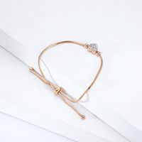 Simple Style Heart Shape Copper Inlay Zircon Bracelets 1 Piece main image 2