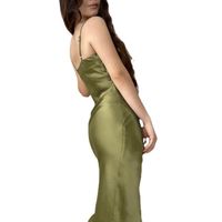 Women's Strap Dress Sexy U Neck Slit Backless Sleeveless Solid Color Maxi Long Dress Party main image 3