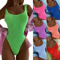 Women's Vacation Solid Color Backless One Piece main image 6