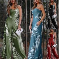 Women's Daily Streetwear Leaves Full Length Printing Jumpsuits main image 1
