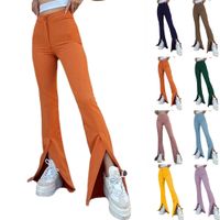 Women's Daily Fashion Solid Color Full Length Slit Flared Pants main image 1