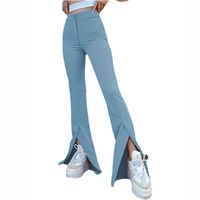 Women's Daily Fashion Solid Color Full Length Slit Flared Pants main image 4