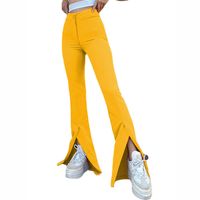 Women's Daily Fashion Solid Color Full Length Slit Flared Pants main image 2