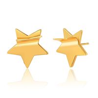Retro Star Solid Color Copper Plating Ear Studs 1 Pair sku image 1