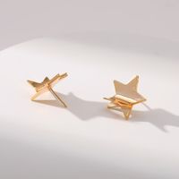 Retro Star Solid Color Copper Plating Ear Studs 1 Pair main image 4