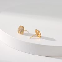 Fashion Geometric Copper Plating Zircon Ear Studs 1 Pair main image 3