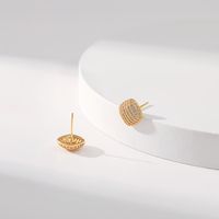 Fashion Geometric Copper Plating Zircon Ear Studs 1 Pair main image 2