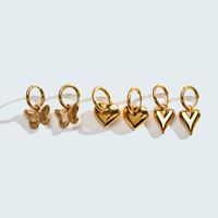 Fashion Heart Shape Butterfly Copper Plating Drop Earrings 1 Pair main image 5