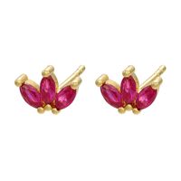 1 Pair Fashion Water Droplets Flower Rectangle Copper Inlay Rhinestones Women's Ear Studs sku image 5