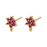 1 Pair Fashion Water Droplets Flower Rectangle Copper Inlay Rhinestones Women's Ear Studs sku image 4