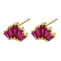 1 Pair Fashion Water Droplets Flower Rectangle Copper Inlay Rhinestones Women's Ear Studs main image 5