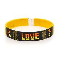 Retro Letter Stripe Rope Knitting Unisex Bracelets sku image 4