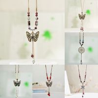 1 Piece Ethnic Style Tassel Butterfly Alloy Mixed Materials Knitting Women's Necklace main image 1