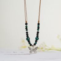 1 Piece Ethnic Style Tassel Butterfly Alloy Mixed Materials Knitting Women's Necklace sku image 9