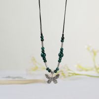 1 Piece Ethnic Style Tassel Butterfly Alloy Mixed Materials Knitting Women's Necklace sku image 5