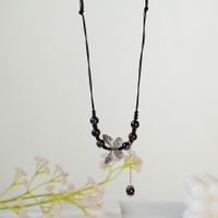 1 Piece Ethnic Style Tassel Butterfly Alloy Mixed Materials Knitting Women's Necklace sku image 6