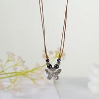 1 Piece Ethnic Style Tassel Butterfly Alloy Mixed Materials Knitting Women's Necklace sku image 8