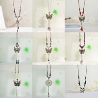 1 Piece Ethnic Style Tassel Butterfly Alloy Mixed Materials Knitting Women's Necklace main image 3