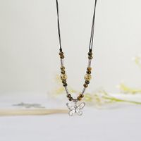 1 Piece Ethnic Style Tassel Butterfly Alloy Mixed Materials Knitting Women's Necklace sku image 2