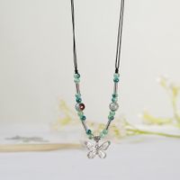 1 Piece Ethnic Style Tassel Butterfly Alloy Mixed Materials Knitting Women's Necklace sku image 1
