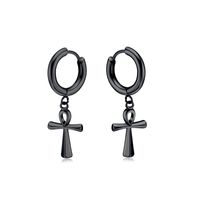 1 Paire Mode Traverser Acier Inoxydable Hommes Boucles D'oreilles sku image 2