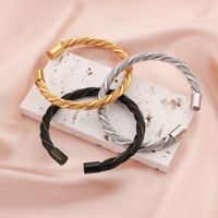 Fashion Solid Color Stainless Steel Mesh Bangle 1 Piece main image 6