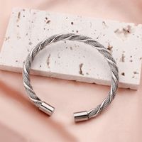 Fashion Solid Color Stainless Steel Mesh Bangle 1 Piece main image 3