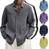 Men's Blouse Long Sleeve Blouses British Style Solid Color main image 1